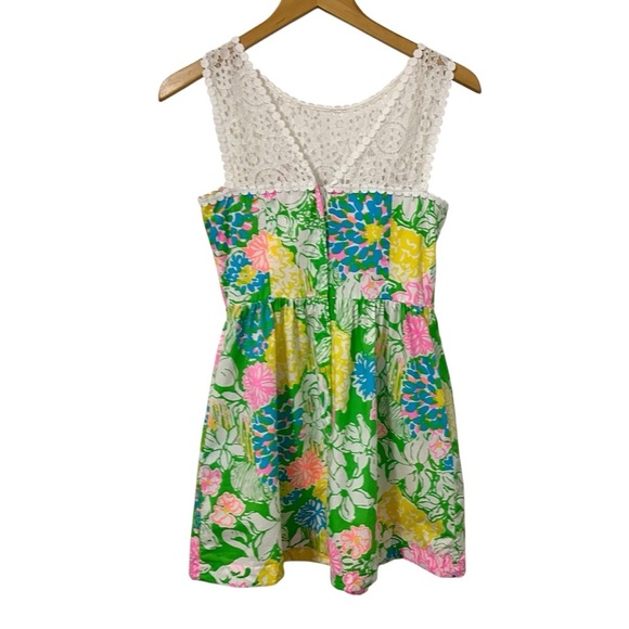 Lilly Pulitzer Womens Raegan Floral Lace Mini Dress Sz 0 Multicolor Sleeveless - Picture 2 of 8